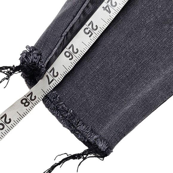 Madewell 9" Mid-Rise Skinny Jeans Raw Hem Dark Wash Denim Black Women 28 - Picture 11 of 12